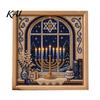 Creative Hobby Set DIY Hanukkah Pearl Art Kit, 3D Mosaic Bead Craft Set, Diy Kit for Adults Ritual Activity Making Traditional Holiday Home