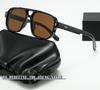Vintage Double Bridges Men Polarized Square Sunglasses Fashion Clear Ocean Lens Eyewear Women Trending Rivets Sun Glasses UV400