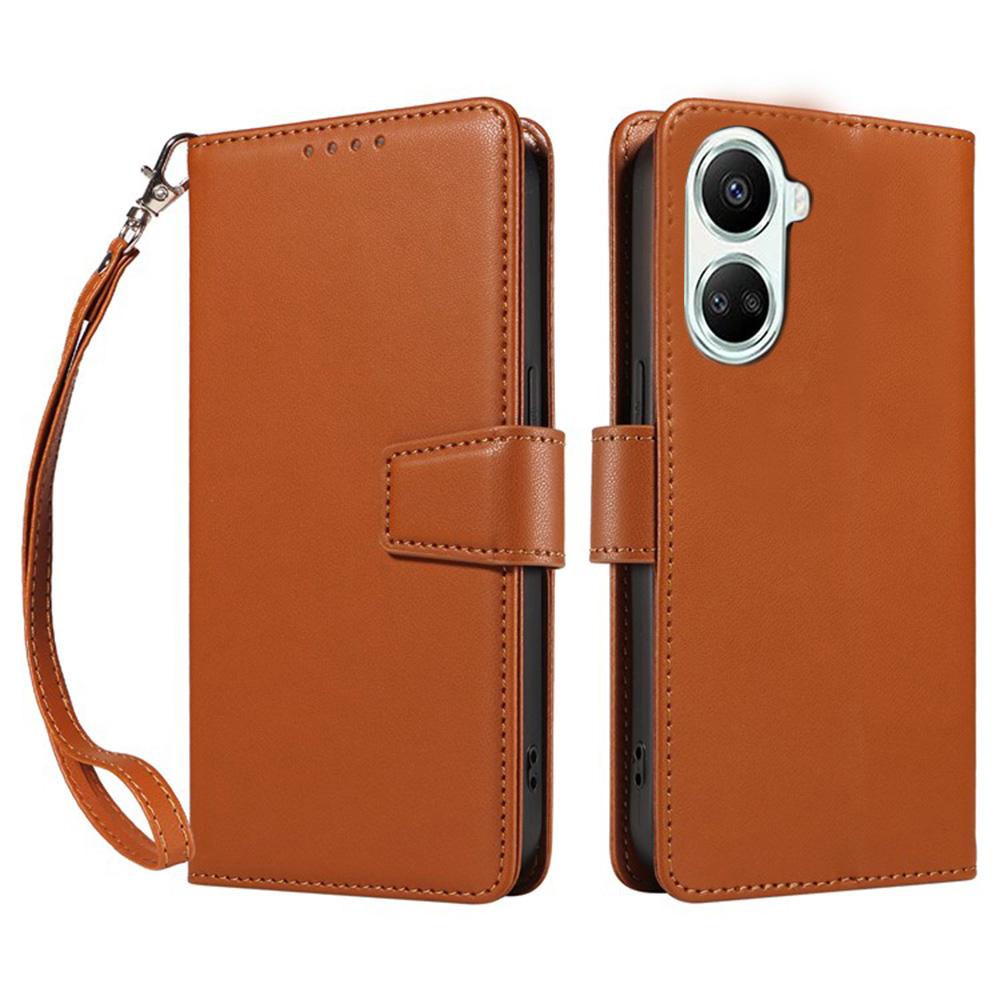 For Xiaomi Poco X7 Pro 5G/Redmi Turbo 4 5G Case RFID Blocking Leather Wallet Flip Phone Cover with Wrist Strap