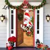 Waterproof Door Cover Christmas Colorful Print Decoration Backdrop Santa Claus Design Front