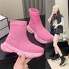 Fashion Autumn New Low Heel Single Boots Women's Fashion Round Head Mesh Cloth Breathable Soft Sole Non-slip Elastic Boots