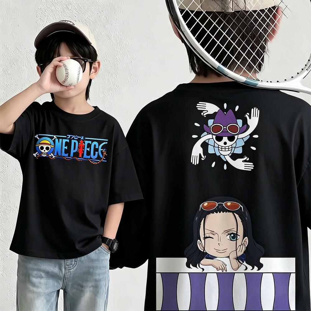 Summer New Arrival One Piece Pattern Tshirt unisex anime print casual shortsleeved fashionable streetwear top Y2K style
