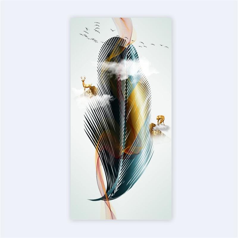 Современное скандинавское искусство, холст с перьями, картина на стене, художественные постеры, принты, настенные картины для гостиной, дома, стены, декор куадрос