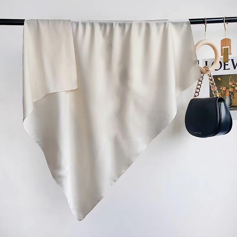 Print Satin Silk Square Scarf Hijab Women Bandana 90CM Headscarves Neckerchief Ladies Muffler Shawl Wrap Foulard Headband