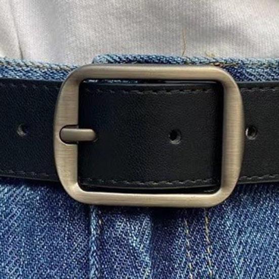 Ремень унисекс в стиле ретро с несколькими отверстиями, регулируемый дизайн, джинсовый ремень в стиле вестерн, ремень из искусственной кожи