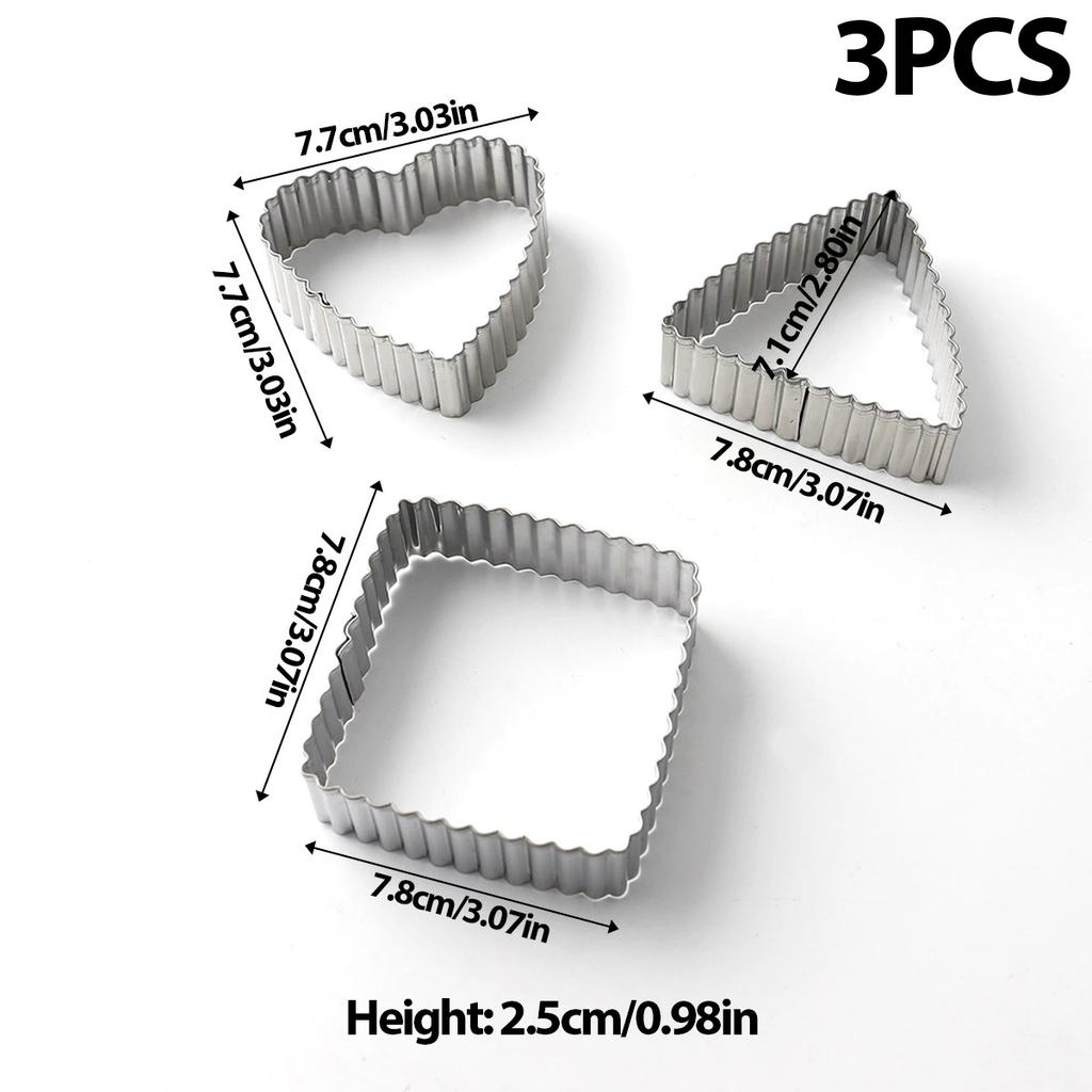 Stainless Steel Biscuit Mold Blessing Frame Wave Rectangle Square Cookie Cutter Mold Wedding Fondant Cake Decoration Baking Mold