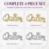 4pcs Zinc Alloy Brooch Queen Crown Brooch Pin Letter Brooch for Women  Gathering Occasion