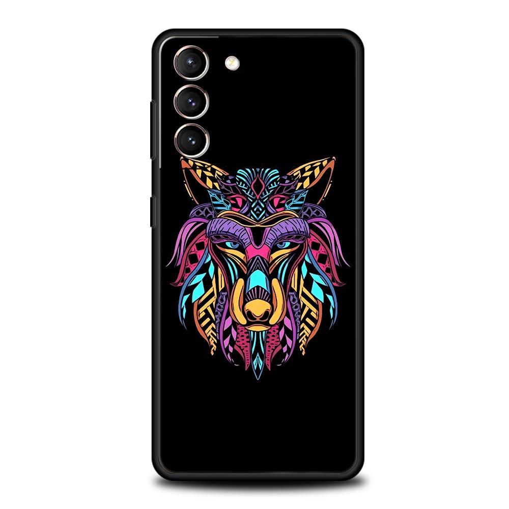 Чехол Волк Животное Для Samsung Galaxy S22 Ultra S21 S20 FE 5G S10 S9 S24 Plus S10E S23 Чехол для Телефона Черный Силикон Мягкий