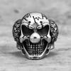 Joker Skull Punk Gothic Stainless Steel Mens Clown Rings Trendy Unique Stylish for Male Biker Jewelry Creativity Gift