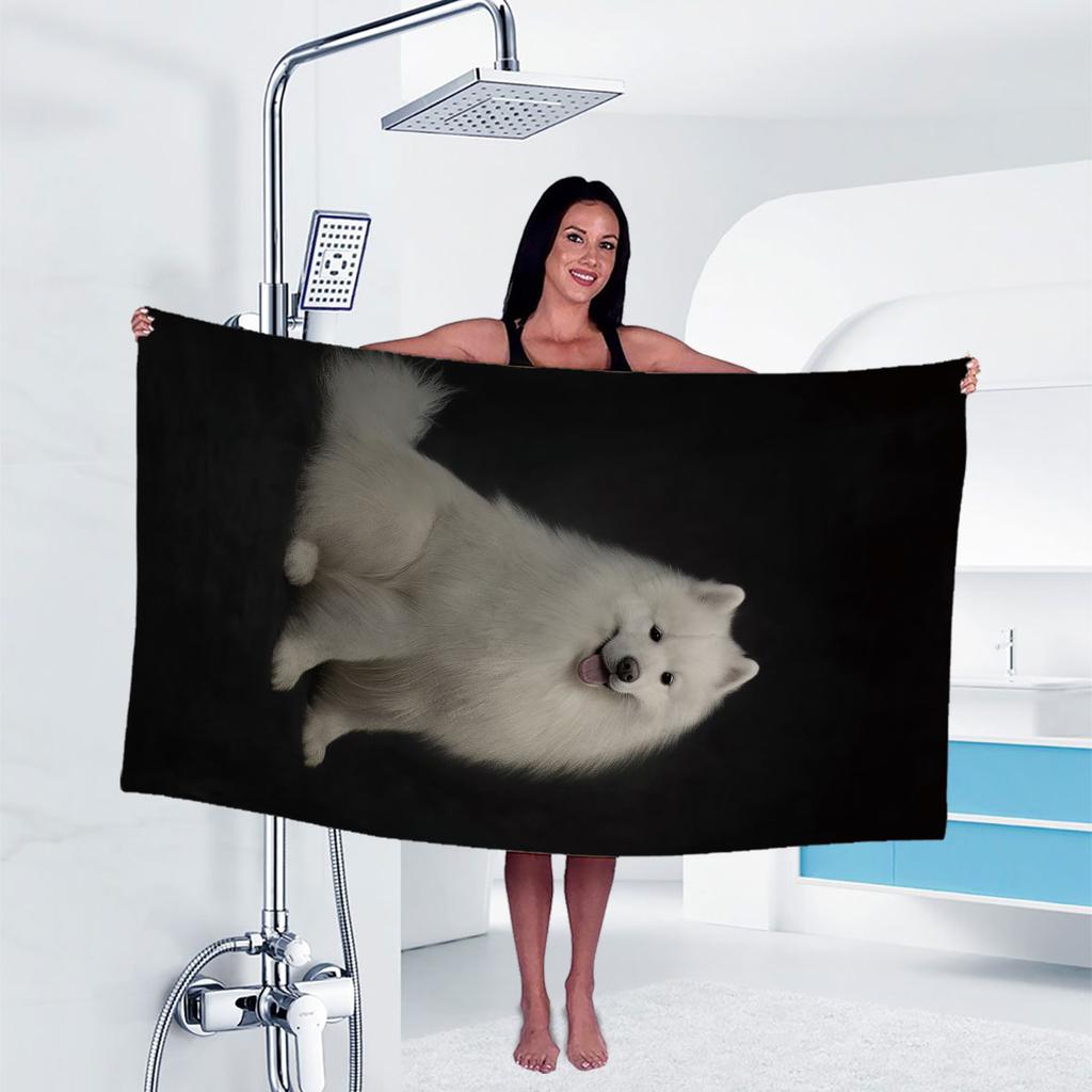 1pc dog Print towel Sports Quick-Drying Super Absorbent Camping Towel Super Soft Lightweight Gym Swimming Yoga Beach Towel