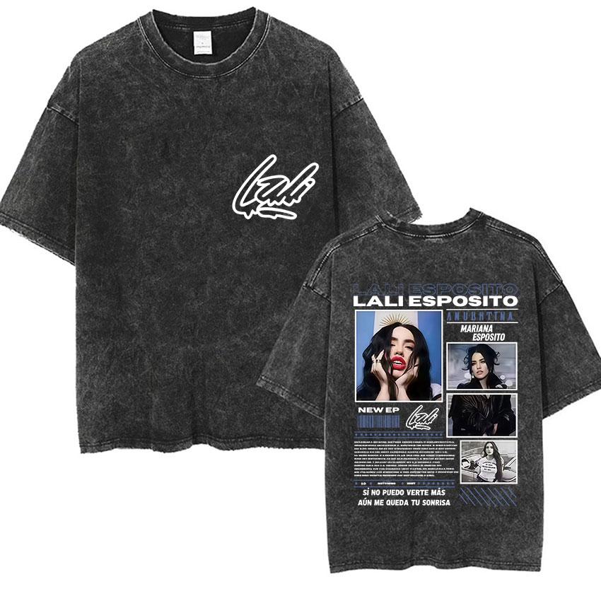 Lali Esposito Estadio Velez Tour  Vintage Washed T Shirts Men Womens Casual Fashion Oversized Tshirt Fans Gift Streetwear