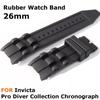 For Invicta Pro Diver HOT A 26mm Black Silicone Rubber Watch Strap Band Replace