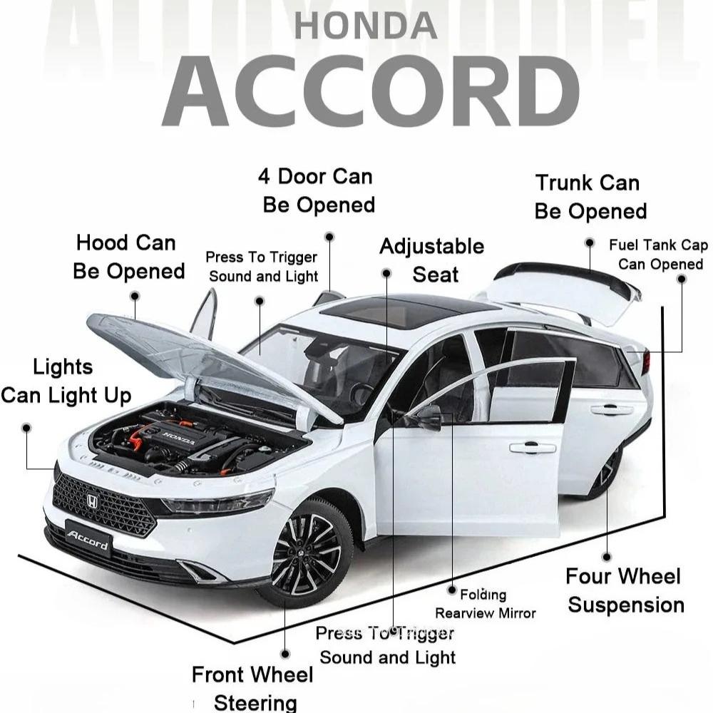 1:18 Scale Aventador SVJ63 Honda Accord Car Model Toy Metal Die-cast Doors Opened Shock Absorption Models Hobby Ornaments Gifts