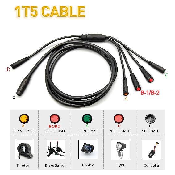 Ebike Sine Wave Waterproof Controlle 17A 26A 30A Color S966 NFC Display Compatible Hall 1T5 2pin Hub Motor Controller 24/36/48V