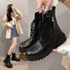 Fashion 2025 New Boots Ladies Lace-Up Shoes for Women Warm Platform Zipper Black Casual Comfortable Ankle Boots