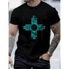 New Mexico Zia Symbol Distressed T-Shirt 100% Cotton Graphic