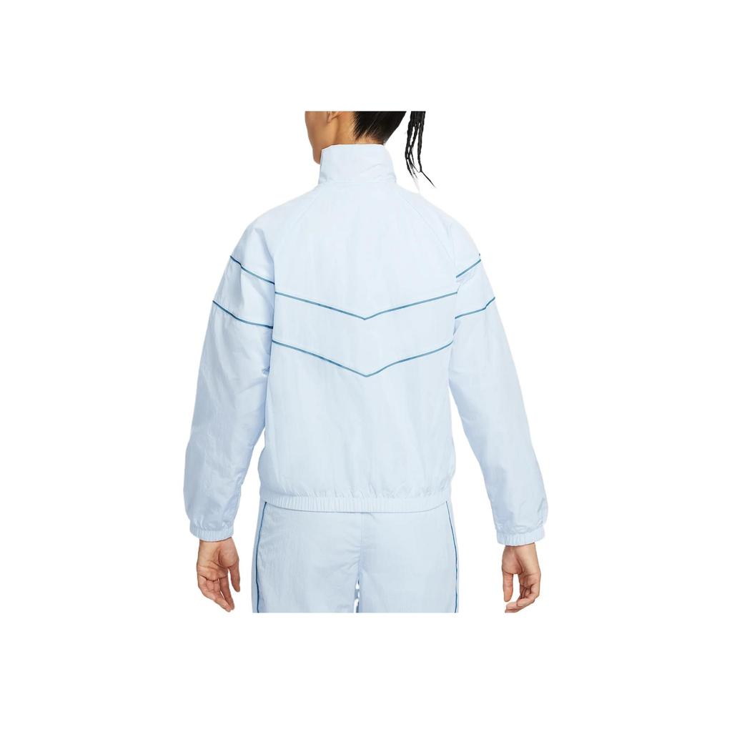 Nike Куртка женская спортивная повседневная удобная с воротником-стойкой и длинными рукавами, синяя FV6305-423