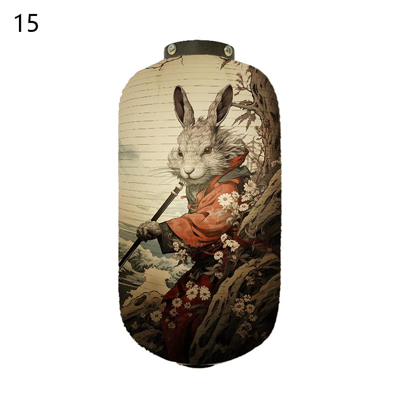Японский традиционный бумажный фонарь в стиле укиё-э с изображением кролика, ресторан, кухня изакая, магазин суши, подвесной декор