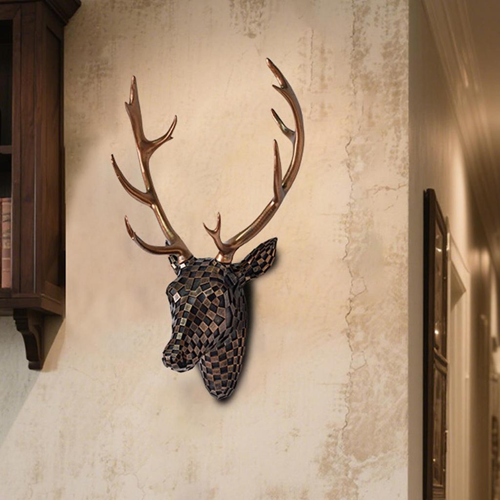Deer Head Wall Mount Decor Home Artwork Creative Centerpiece Decorative