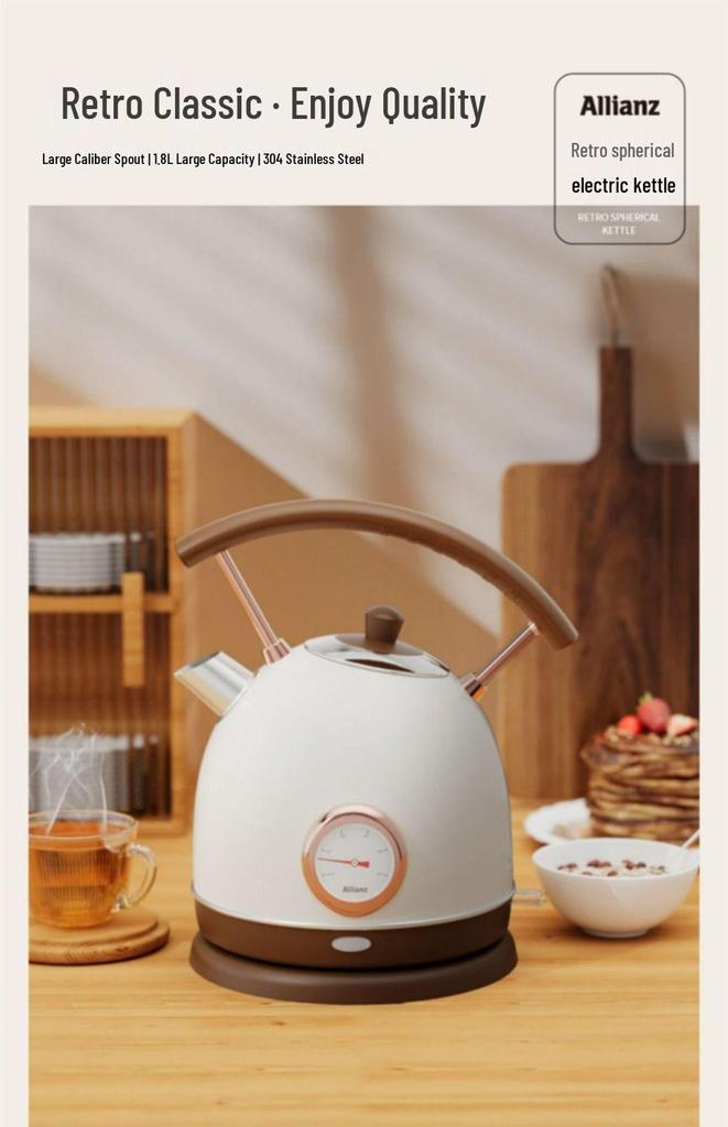 Электрический чайник высокой мощности с видимым термометром, 1800 Вт, большой объем