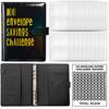 100 EnvelopeChallenge Loose-leaf Book Binder PU Cover Notebook Money Planner Book Keeping Book