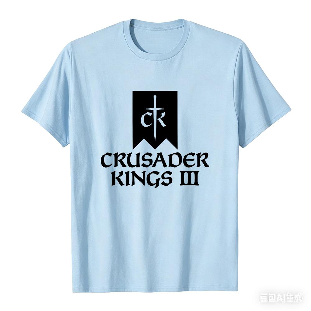 Игровой футболка Crusader Kings III Летняя Хлопковая С коротким рукавом Мужская Футболки Унисекс Уличный стиль Дизайн Графическая Печать