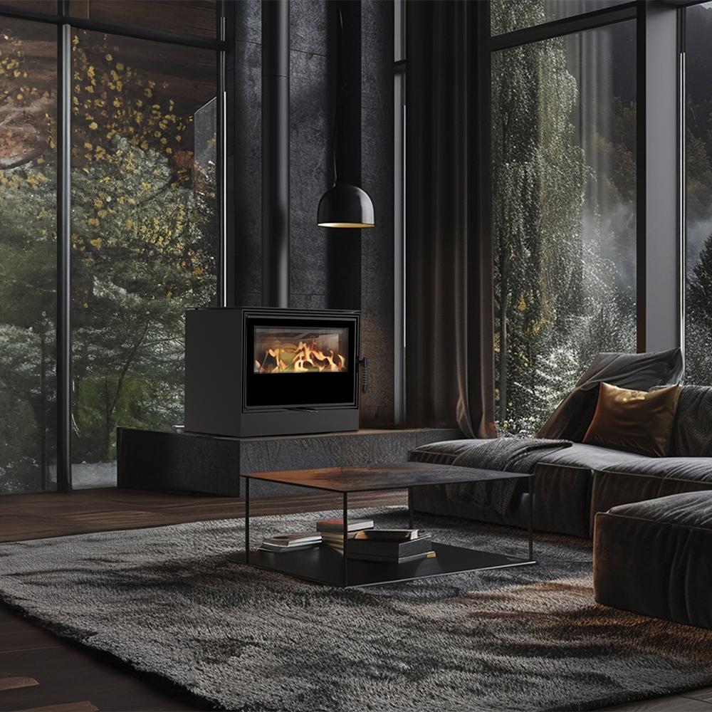 Wood burning steel stove KRATKI KARI 70 Ø 150 8 kW