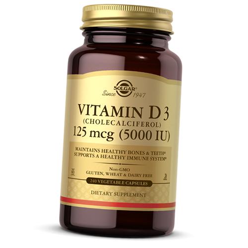 Витамин Д3, Холекальциферол, Vitamin D3 5000, Solgar  120вегкапс (36313158)