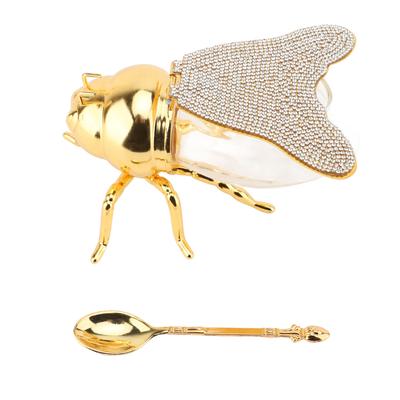 Коробка для специй в форме пчелы Стеклянная металлическая конструкция Универсальная банка для специй Контейнер для приправ Коробка для приправ