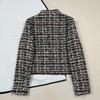 2026 Womens Silk-Lined Tweed Cropped Jacket With Stand Collar Colorful Sequins Plaid