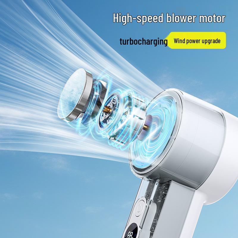 Portable High-Speed Handheld Fan with Digital Display and Cooling Ice Pack