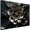Canvas Print, 3D Golden Glamour Flower