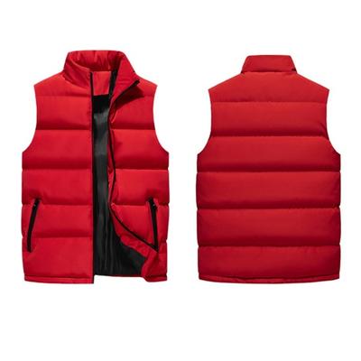 Мужской жилет Yousheng, пальто с воротником-стойкой, без рукавов, застежка-молния, жилет с карманами, утолщенный однотонный жилет