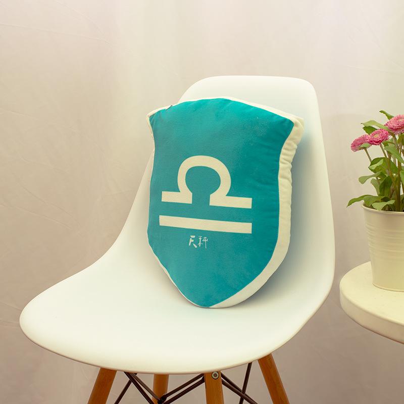 Core-containing Cartoon Pillow, Shield-shaped Crystal, Ultra-soft Fabric, Personalized Pillow, Office Bedside Waist Pillow, Printed Pillow