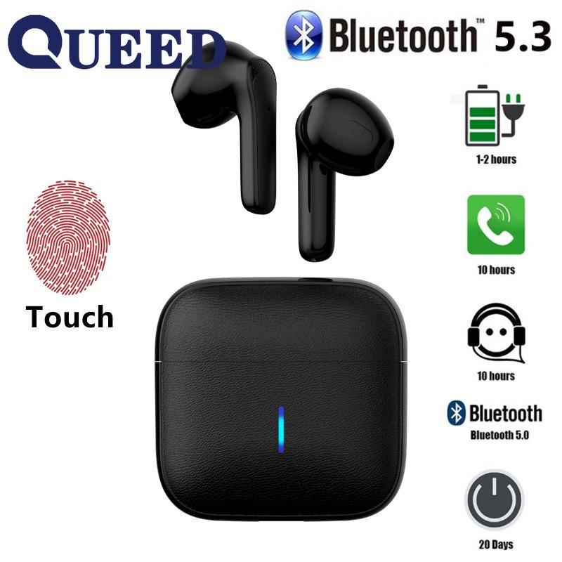 Leather Pattern Wireless Dual -ear TWS Sports Touch Mini Stereo 5.1 Bluetooth Headset