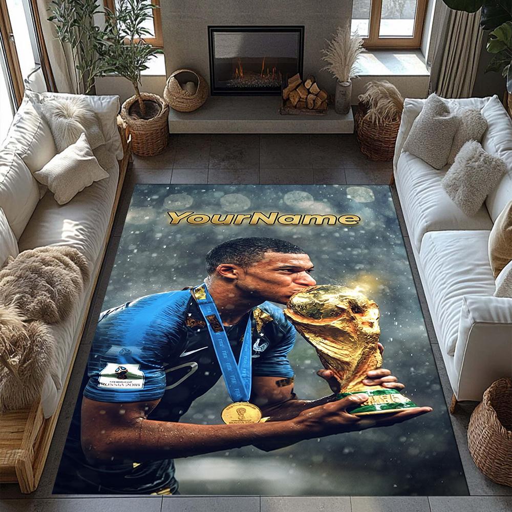 Mbappe 112 Personalized Name Carpet Suitable for Dining Room Outdoor Hallway Bedrooms Antislip Carpet Anime Office Decor Perfect Gift for Women/Men