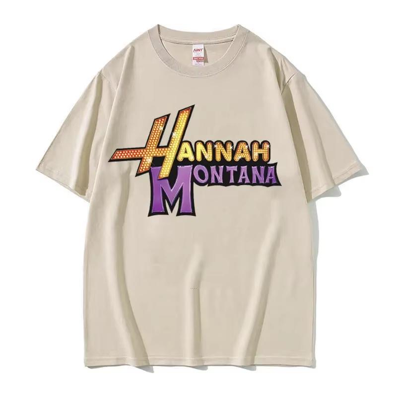 Y2K Tshirt Streetwear Summer Hannah Montana Logo T Shirt Unisex Women Casual Short Sleeve Tee Shirt Unisex Fashion Aesthetic Trend