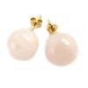 Les Trésors De Lily [M6746] - Gold Plated 'Mineralia' Rose Quartz Earrings - 12 Mm