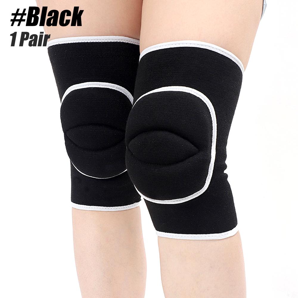 1Pair Sports Compression Knee Pads Dancing Knee Protector Thickened Sponge Knee Brace Support for Volleyball Yoga Ballet