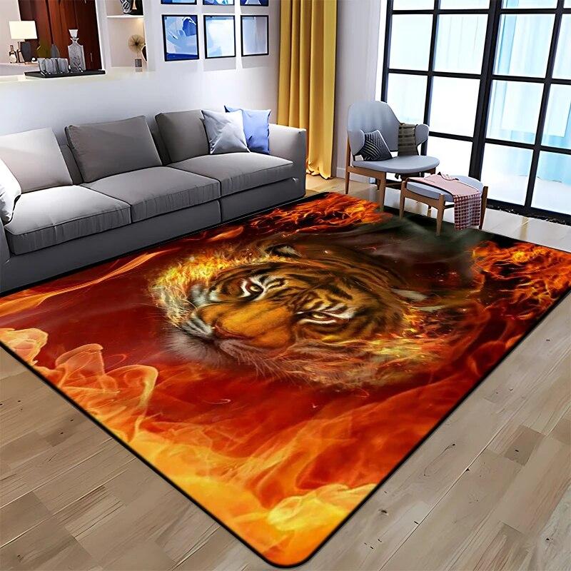 Ковер с принтом тигра и животного, домашний ковер, детская комната, стул для гостиной, прикроватный современный простой напольный коврик, кавайный ковер