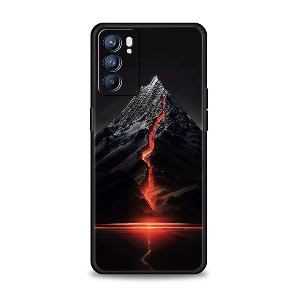 Черный чехол для телефона с изображением горного пика Для Oppo A17 A31 A54 A57 A78 A79 A98 Find X5 X6 Reno 6 7 8 10 11 12 13 F Pro 5G Мягкий чехол из ТПУ