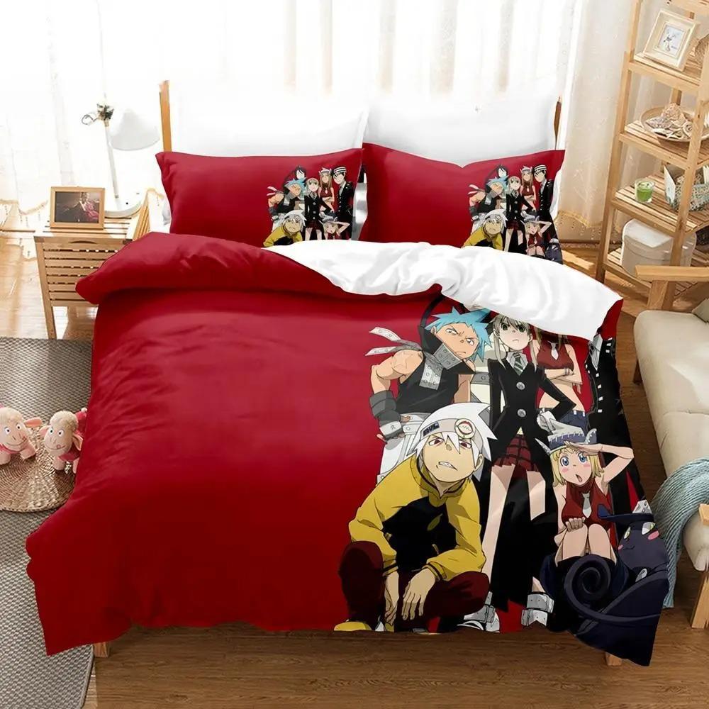 Новый комплект постельного белья с 3D-мультфильмами Soul Eater Single Twin Full Queen King Size Bed Set Adult Kid Bedroom Duvet cover Sets Home Textiles