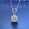 Bague Ringen 1ct Round Moissanite Diamond Jewelry Six Claw Snowflake Necklace Women's Simple Elegant Pendant Chain Christmas Gift