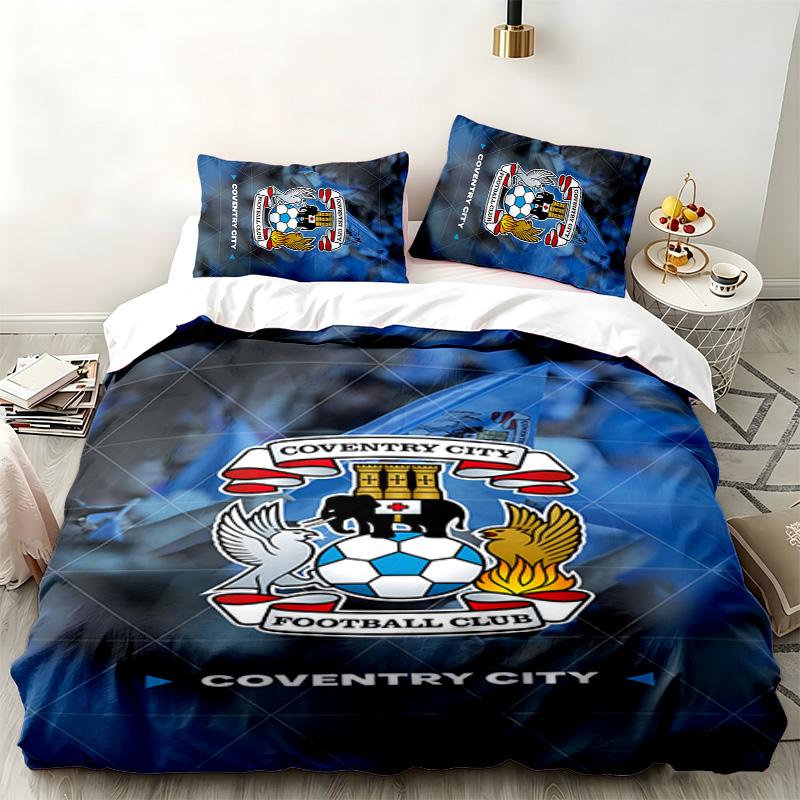 Coventry City F.C. 3pc set Perfect for bedroom use Comfortable bedding set includes a duvet cover and two pillowcases Ideal birthday or Christmas gift