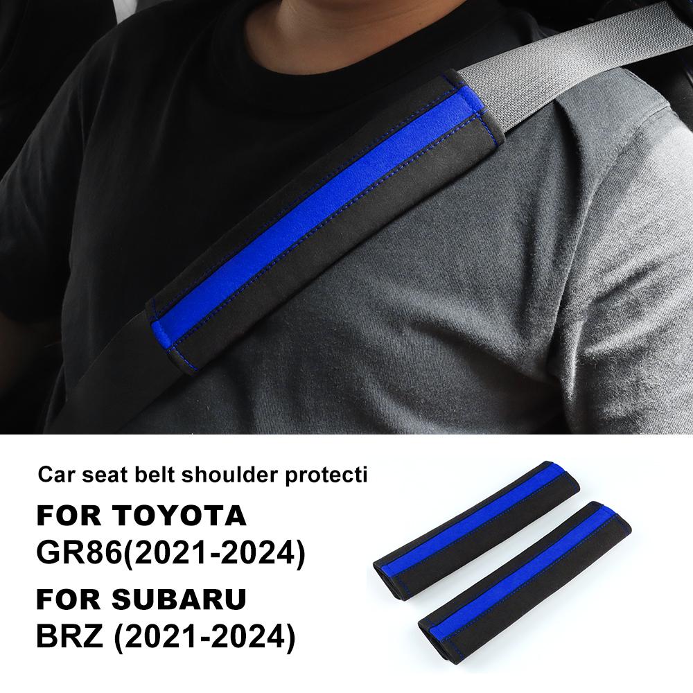 Top Suede For Subaru BRZ Toyota 86 2013- 2024 2025 Car Safety Belt Buckle Seat Belt Cover Shoulder Pads Protector