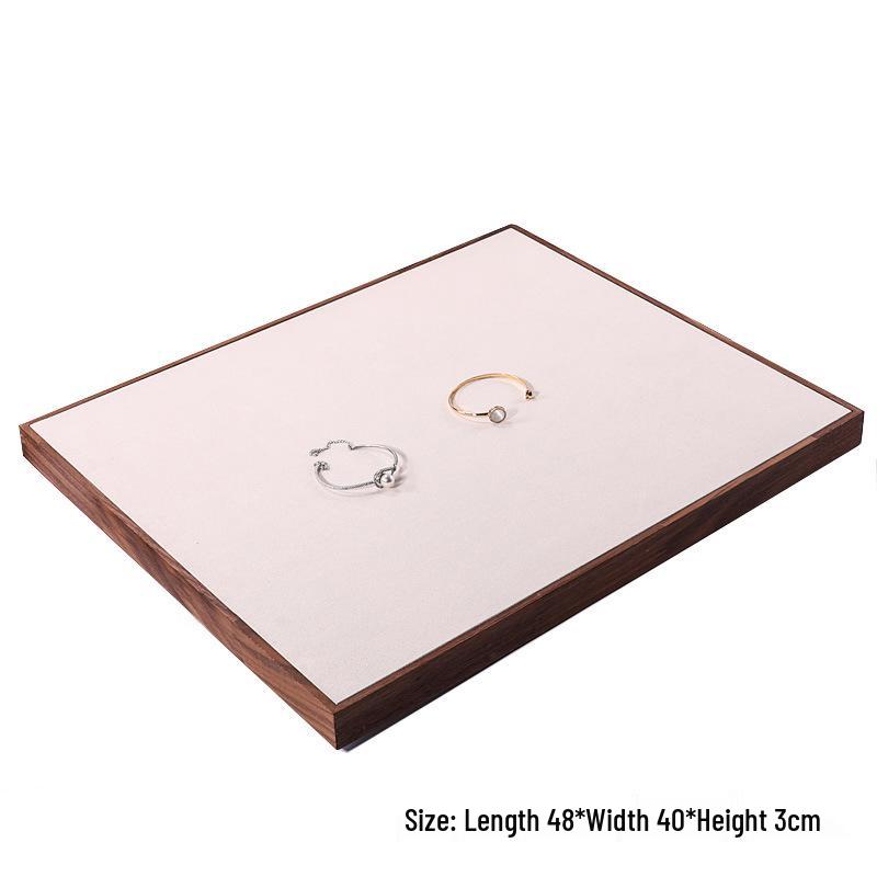 Walnut Jewelry Display Stand Set: Ring Tray & Necklace Mannequin