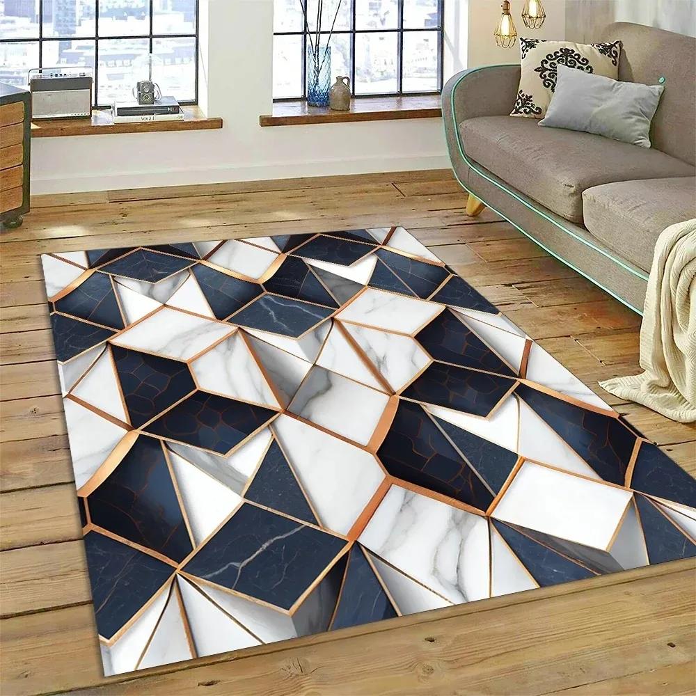 Luxurious Abstract Marble Carpet for Living Room Sofa Home Decoration Large Rugs Non-slip Bedroom Bedside Coffee Table Floor Mat