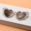 Bridal sunglasses BRIDE fashion rhinestone inlaid bride letters pearl peach heart bachelorette party sunglasses