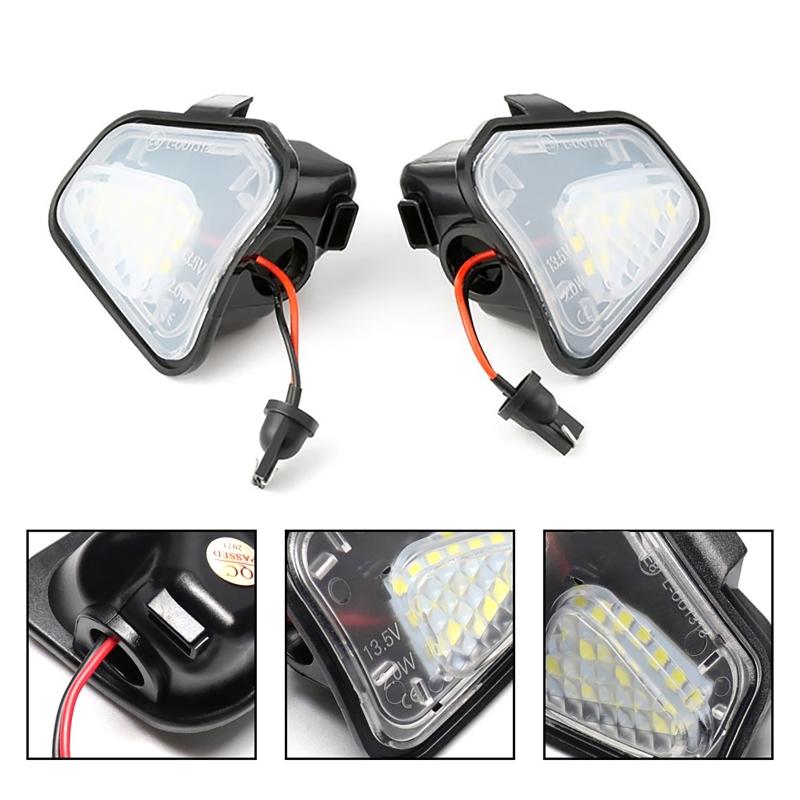 1 пара автомобильных светодиодов под боковым зеркалом, лампа для лужи, белый свет, светодиодная лампа для зеркала, лужа