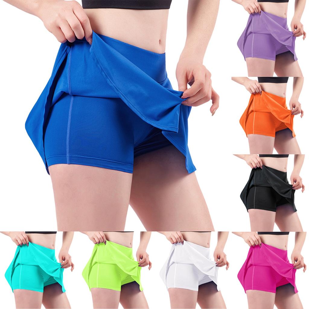 Women Skirt Elastic Yoga Culottes For Women Athletic Shorts Lightweight High Waist Skinny Solid Joggers